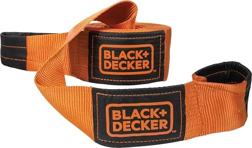BLACKDECKER BD1003 BlackOrange 4 x 30 Recovery Strap  HeavyDuty 20000 lb Break Strength for Emergency OffRoad 4x4 Towing